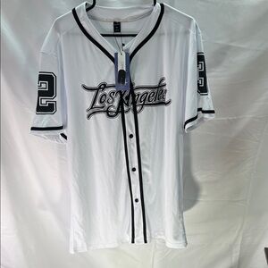 ROMWE White and Black Men's Jersey Shirt